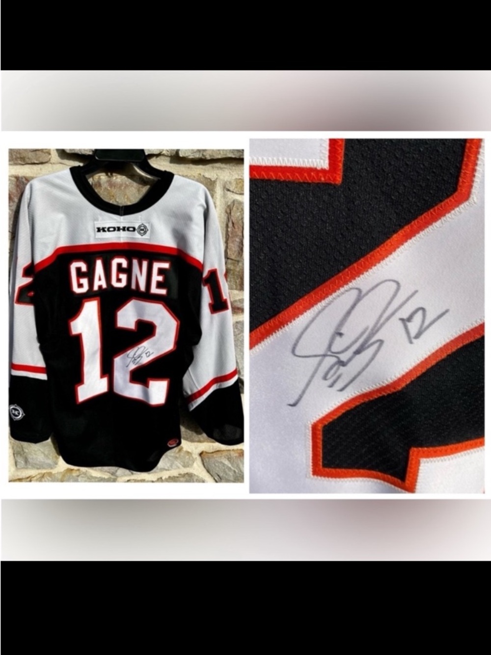 Vintage Signed Simon Gagne Philadelphia Flyers Koho Away Hockey Jersey Large